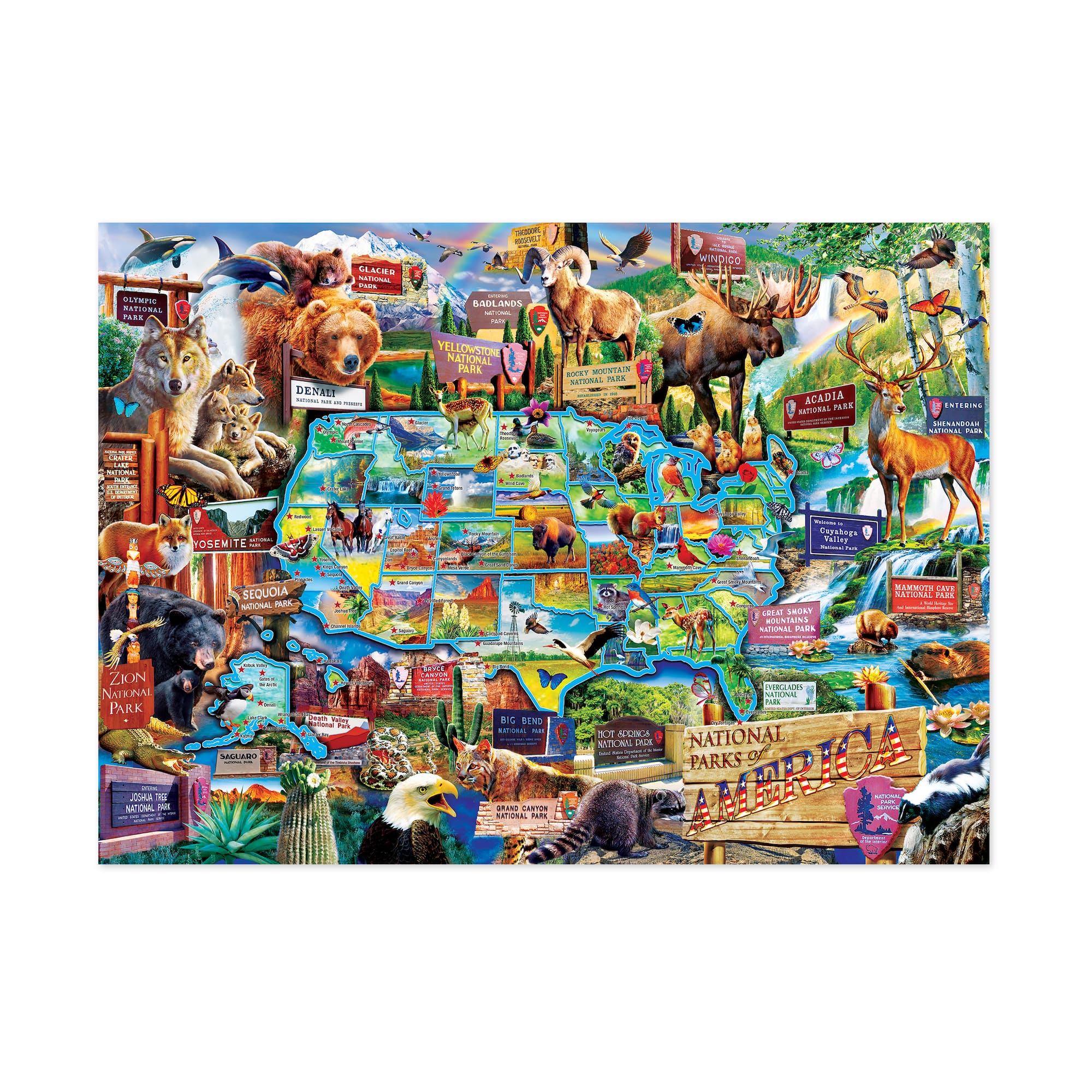 National Parks of America - Map Puzzle: 1000 Pcs